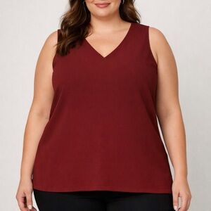 Zenana Soft Stretch Basic Top — Rust Brown Knit Blouse Size L